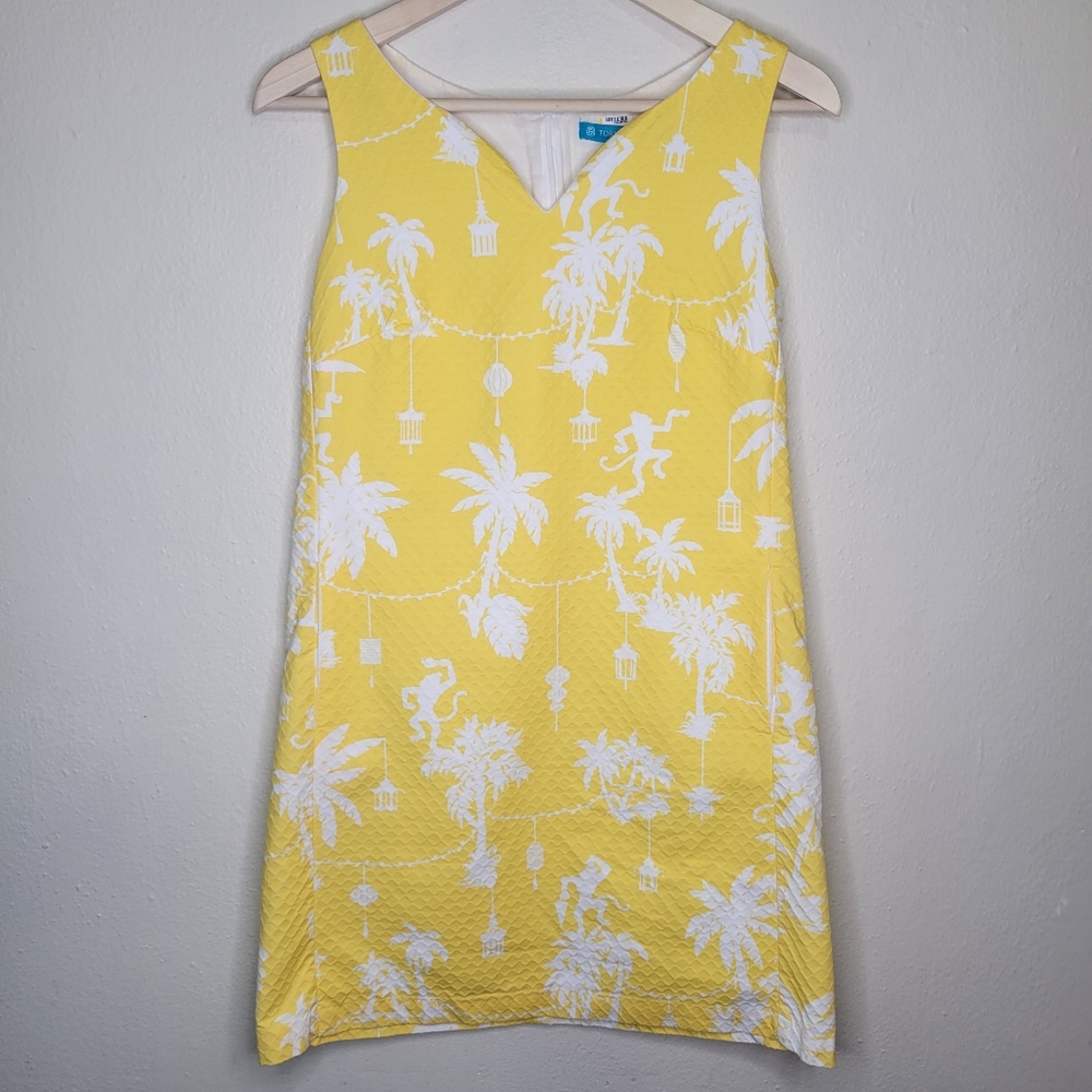 Tori Richard Yellow and White Tropical Dress